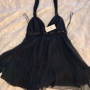 NWT Black halter top with jewel detail